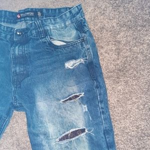 Custom LV ripped jeans